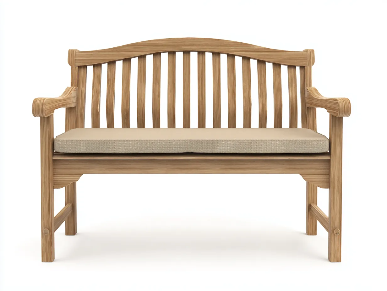 Banc de jardin en bois massif avec coussin 138x60x91 cm - Marron clair-Beige - Design classique - Adapté à l'extérieur-Pinemynest