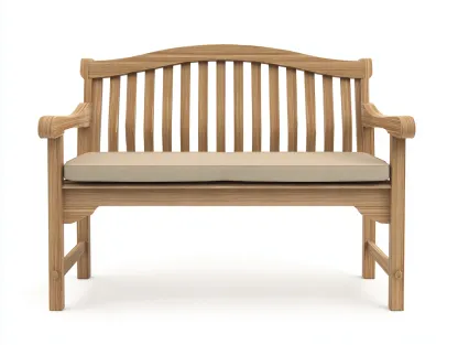 Banc de jardin en bois massif avec coussin 138x60x91 cm - Marron clair-Beige - Design classique - Adapté à l'extérieur-Pinemynest