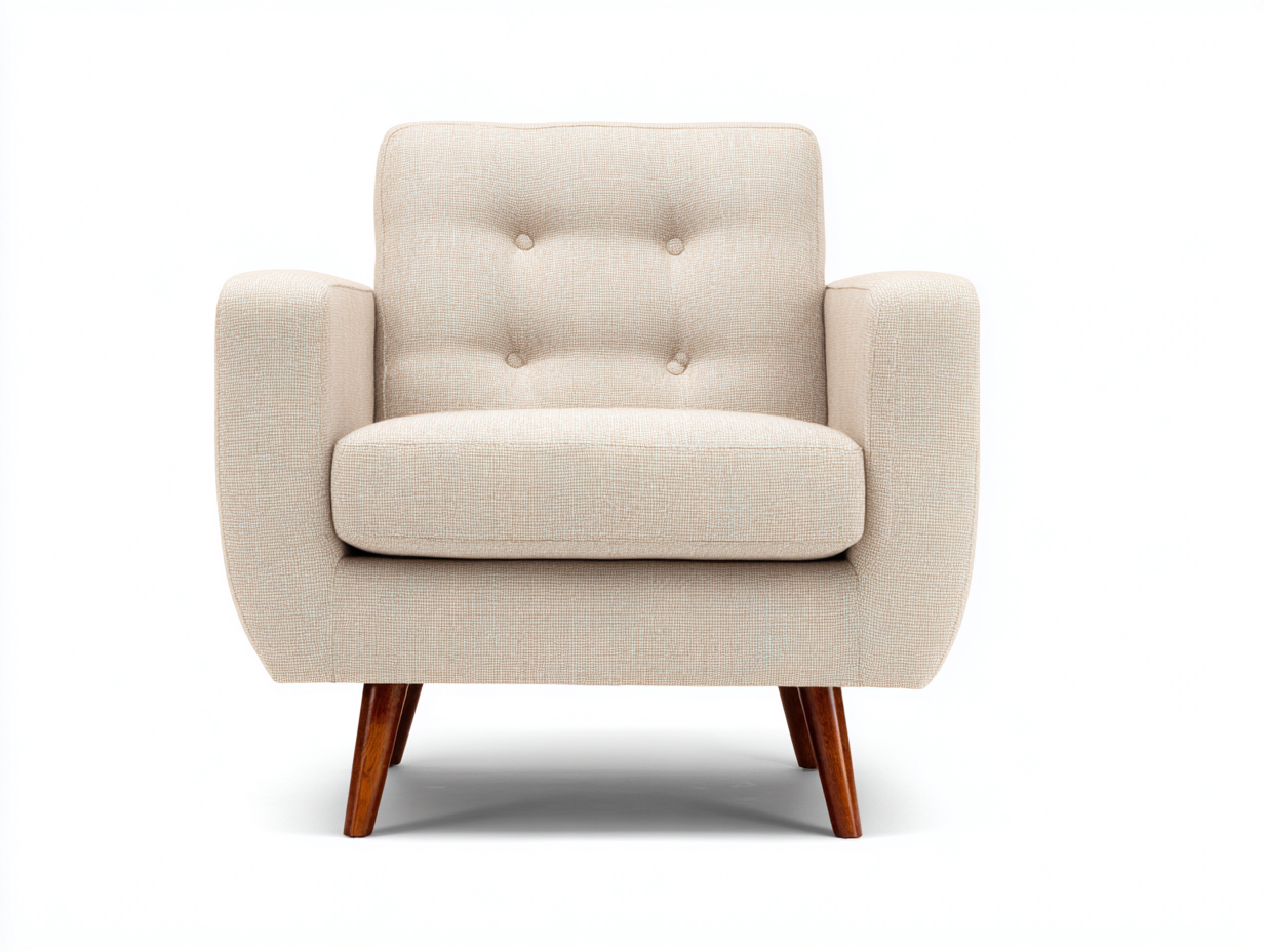 Fauteuil en tissu rembourré 78x76x84 cm - beige clair - design moderne pour salon-Pinemynest