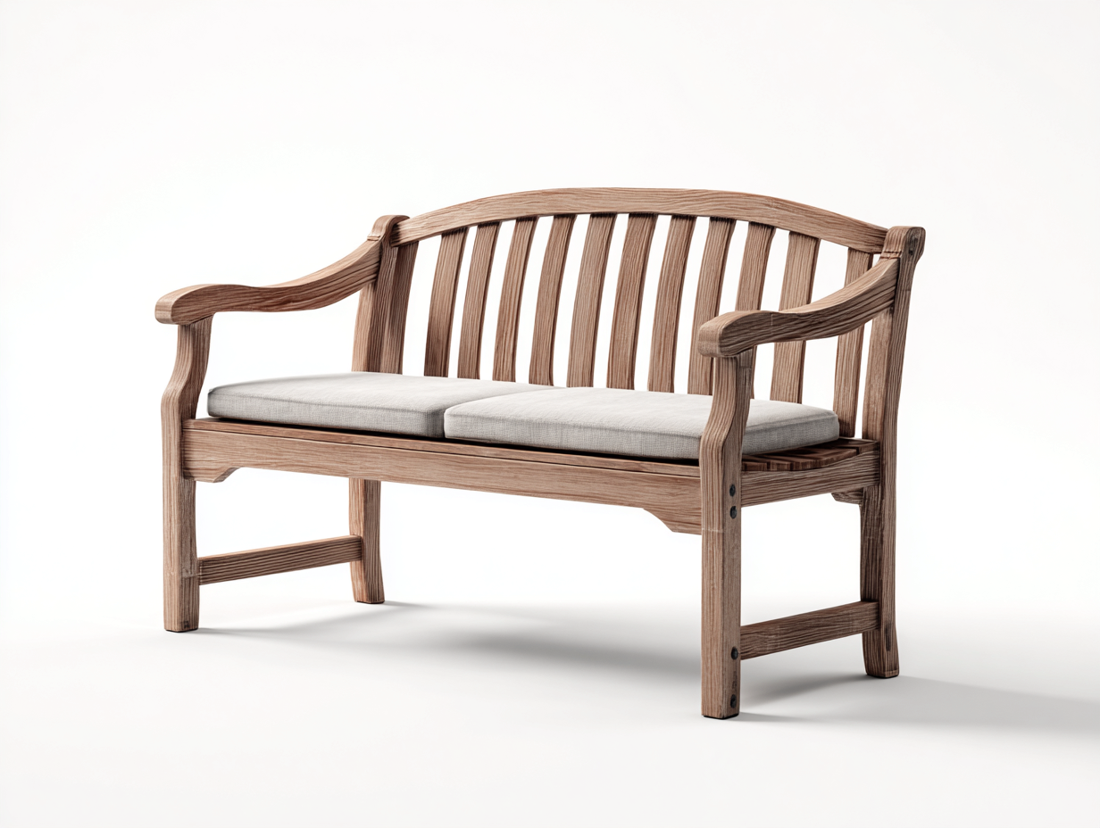 Banc de jardin en bois massif avec coussins 128x60x88 cm - Marron-Blanc cassé - Design classique - Adapté à l'extérieur-Pinemynest