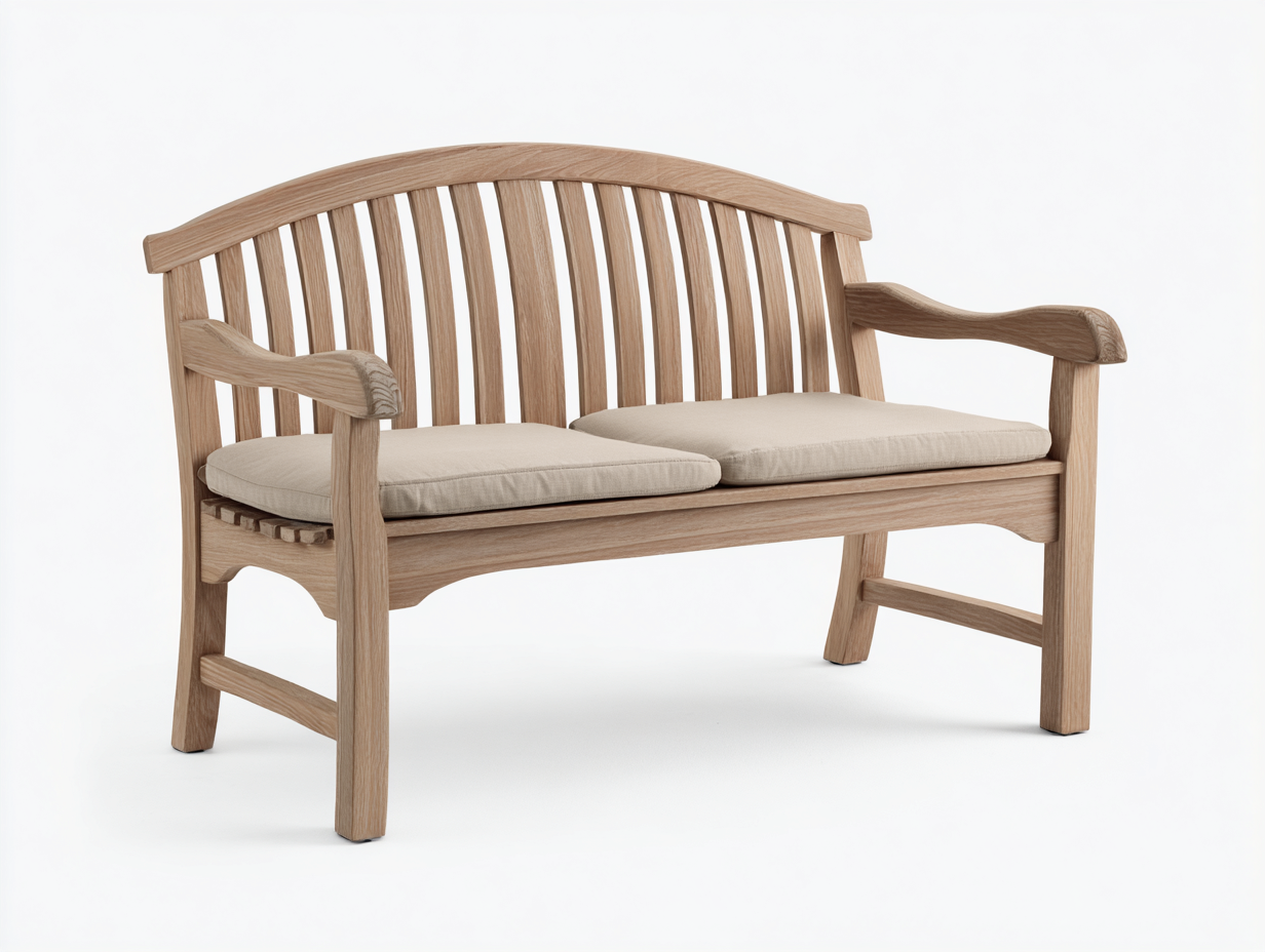Banc de jardin en bois massif avec coussins 137x62x90 cm - Marron clair-Beige clair - Design classique - Adapté à l'extérieur-Pinemynest