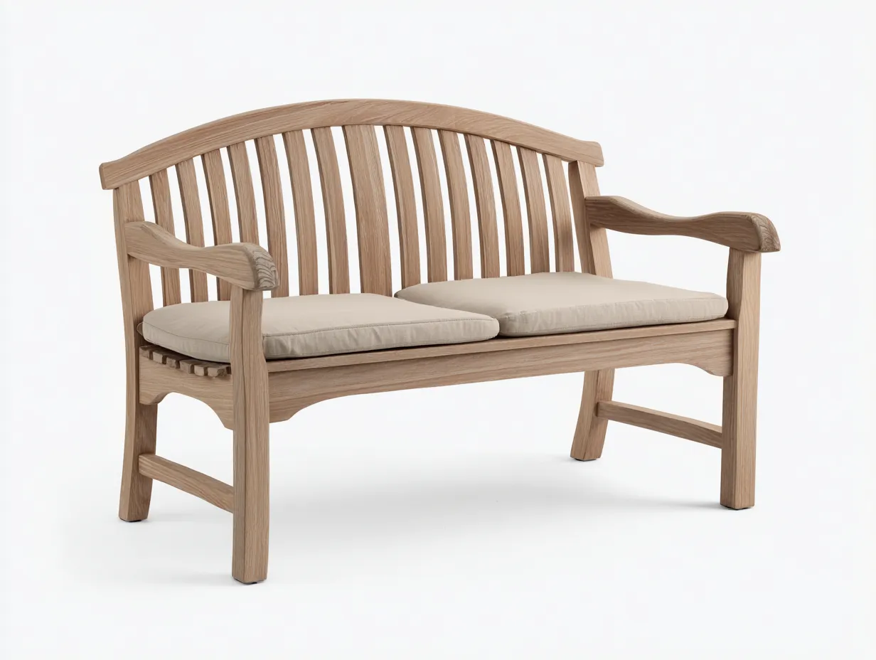 Banc de jardin en bois massif avec coussins 137x62x90 cm - Marron clair-Beige clair - Design classique - Adapté à l'extérieur-Pinemynest