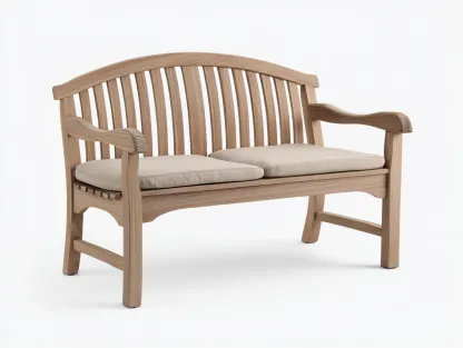 Banc de jardin en bois massif avec coussins 137x62x90 cm - Marron clair-Beige clair - Design classique - Adapté à l'extérieur-Pinemynest