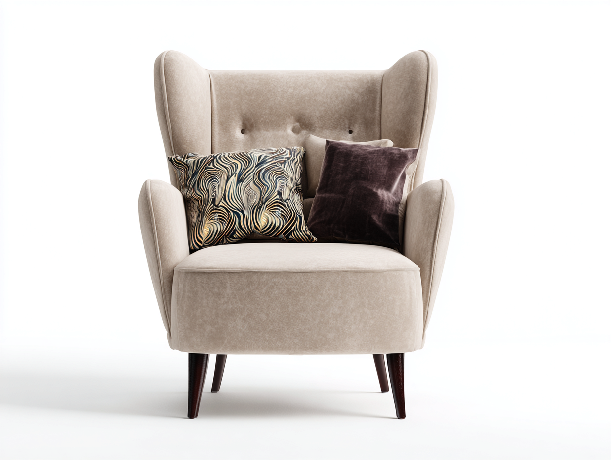 Fauteuil en tissu rembourré 86x82x108 cm - beige - design moderne pour salon-Pinemynest