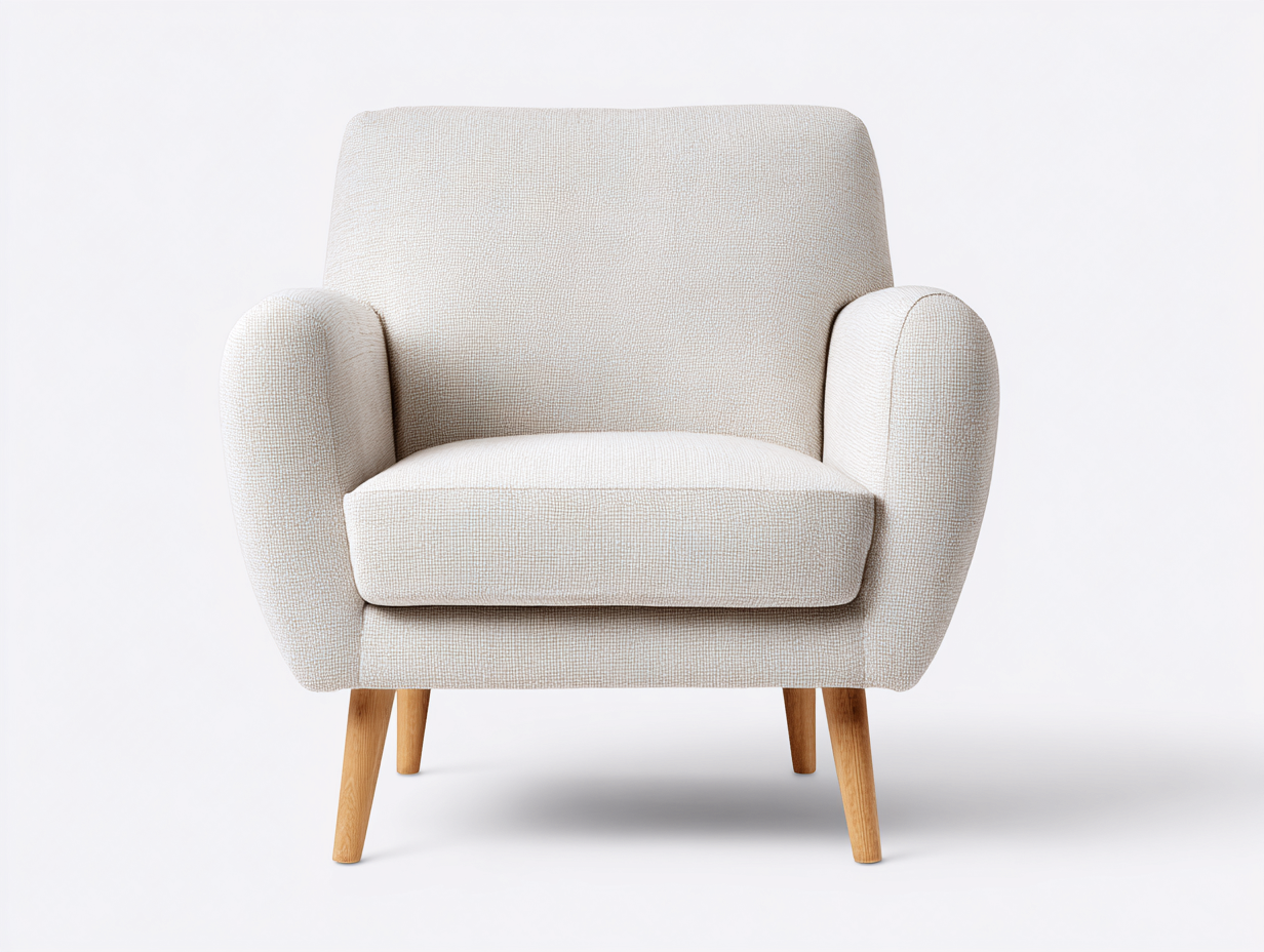 Fauteuil en tissu rembourré 80x78x86 cm - beige clair - design moderne pour salon-Pinemynest