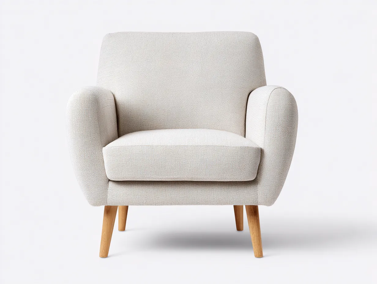 Fauteuil en tissu rembourré 80x78x86 cm - beige clair - design moderne pour salon-Pinemynest