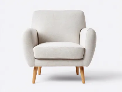 Fauteuil en tissu rembourré 80x78x86 cm - beige clair - design moderne pour salon-Pinemynest