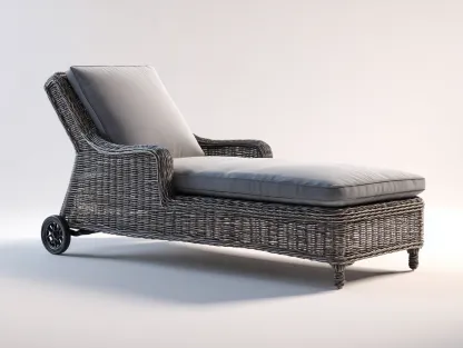 Bain de soleil en résine tressée 176x73x84 cm gris style moderne pour jardin terrasse et bord de piscine-Havenupmart