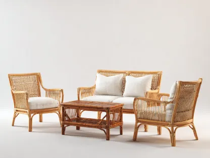 Canapé de jardin en rotin synthétique 132x70x84 cm blanc cassé-naturel pour terrasse et jardin style moderne-Havenupmart