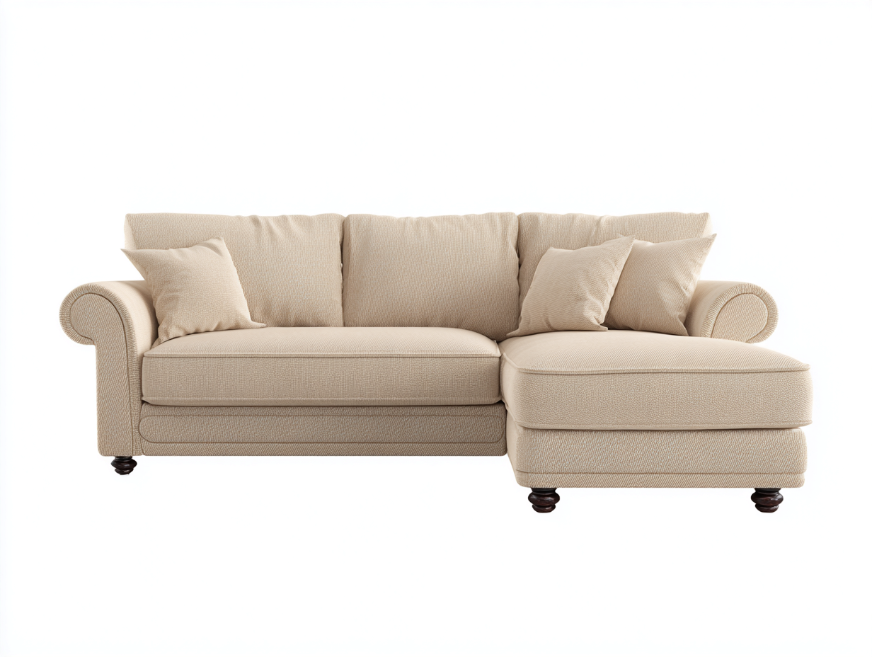Canapé d'angle en tissu beige 282x168x80 cm - adapté au salon - style classique-Sofaupyard