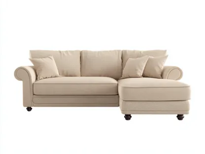 Canapé d'angle en tissu beige 282x168x80 cm - adapté au salon - style classique-Sofaupyard