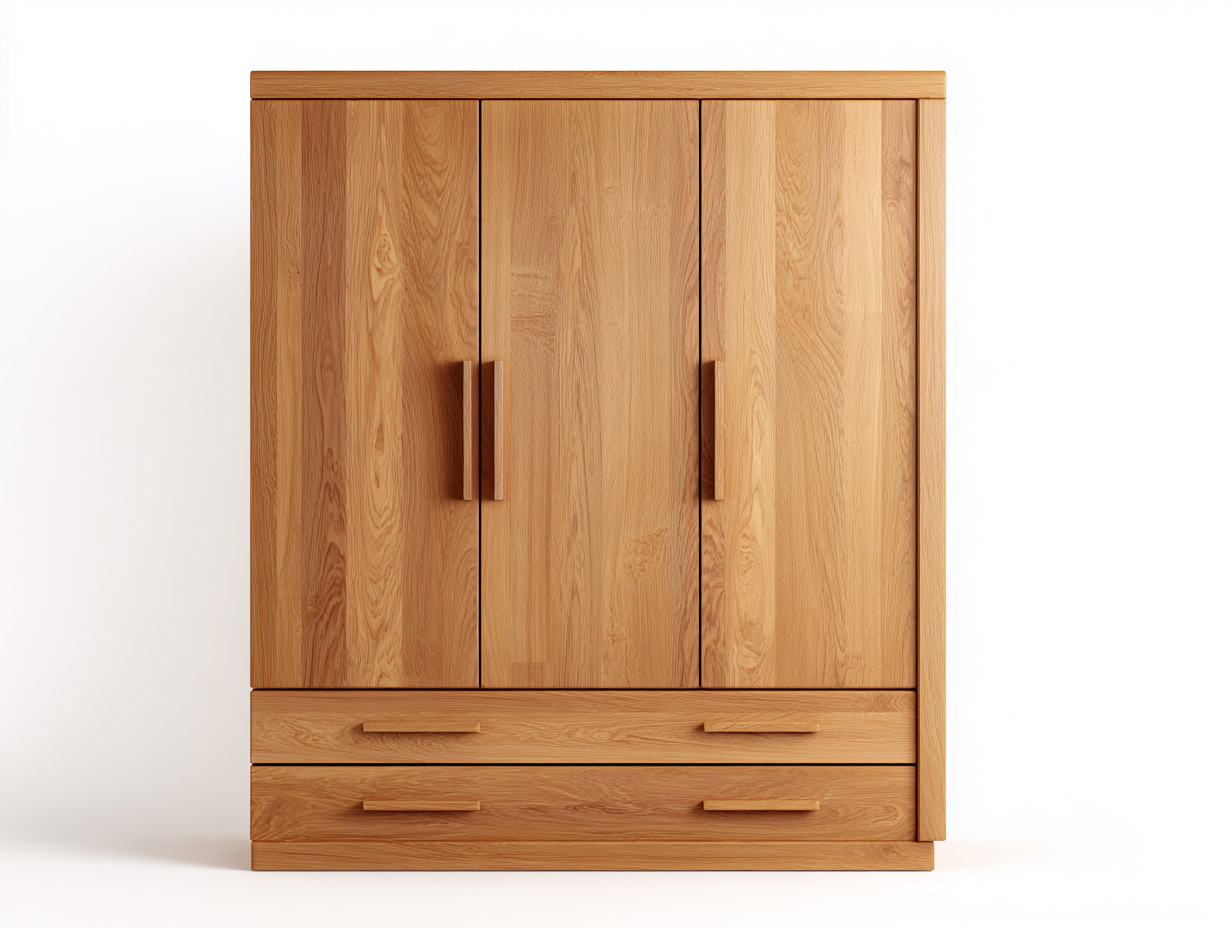 Armoire en bois avec espace de rangement 140x58x190 cm - chêne clair - adaptée à la chambre - style moderne-Sofaupyard