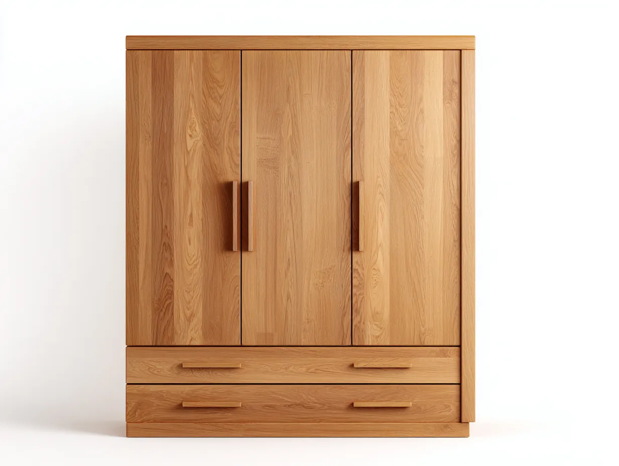 Armoire en bois avec espace de rangement 140x58x190 cm - chêne clair - adaptée à la chambre - style moderne-Sofaupyard