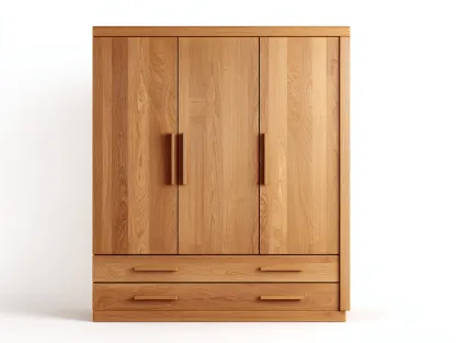 Armoire en bois avec espace de rangement 140x58x190 cm - chêne clair - adaptée à la chambre - style moderne-Sofaupyard