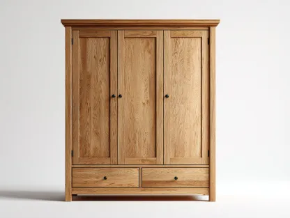 Armoire en bois coloris chêne clair 150x58x190 cm - adaptée à la chambre - style classique-Sofaupyard
