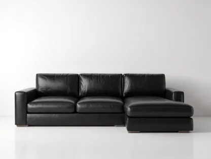Canapé d'angle en cuir synthétique noir 255x165x82 cm - adapté au salon - design moderne-Sofaupyard