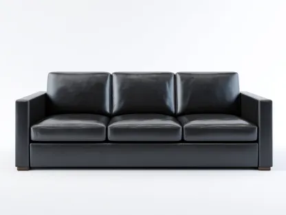 Canapé 3 places en cuir noir 218x88x76 cm - adapté au salon - style moderne-Sofaupyard