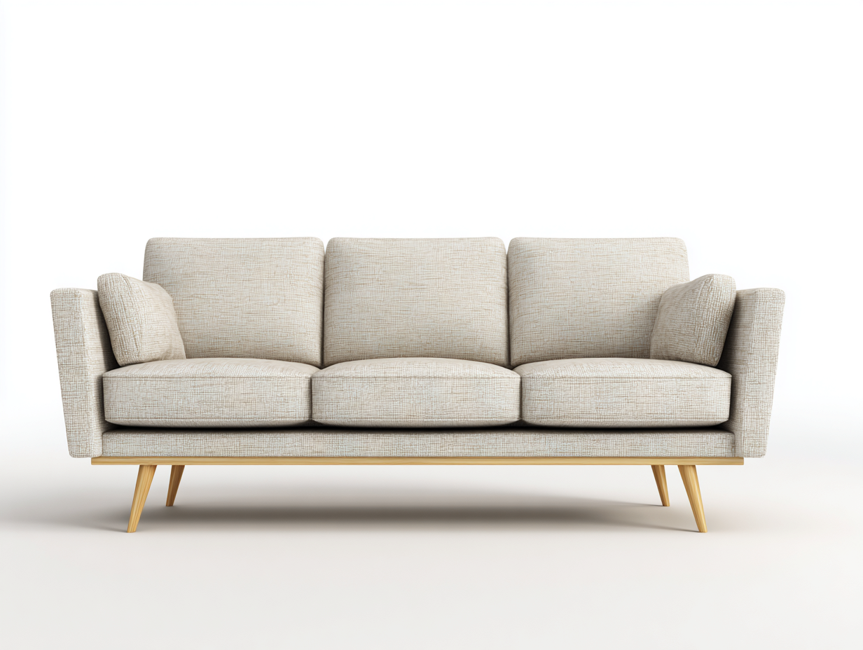 Canapé 3 places en tissu beige clair 225x92x84 cm - adapté au salon - design moderne-Sofaupyard