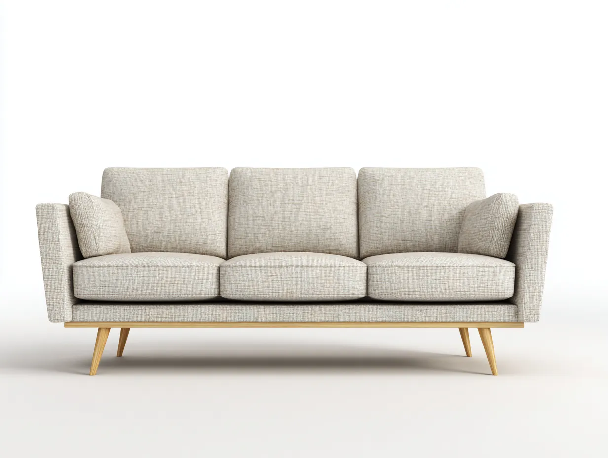 Canapé 3 places en tissu beige clair 225x92x84 cm - adapté au salon - design moderne-Sofaupyard