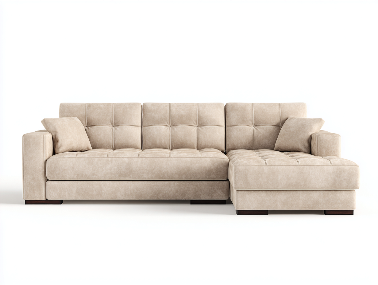 Canapé d'angle en tissu beige 286x170x82 cm - adapté au salon - style contemporain-Sofaupyard