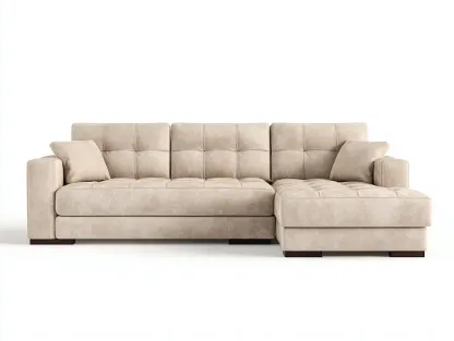 Canapé d'angle en tissu beige 286x170x82 cm - adapté au salon - style contemporain-Sofaupyard