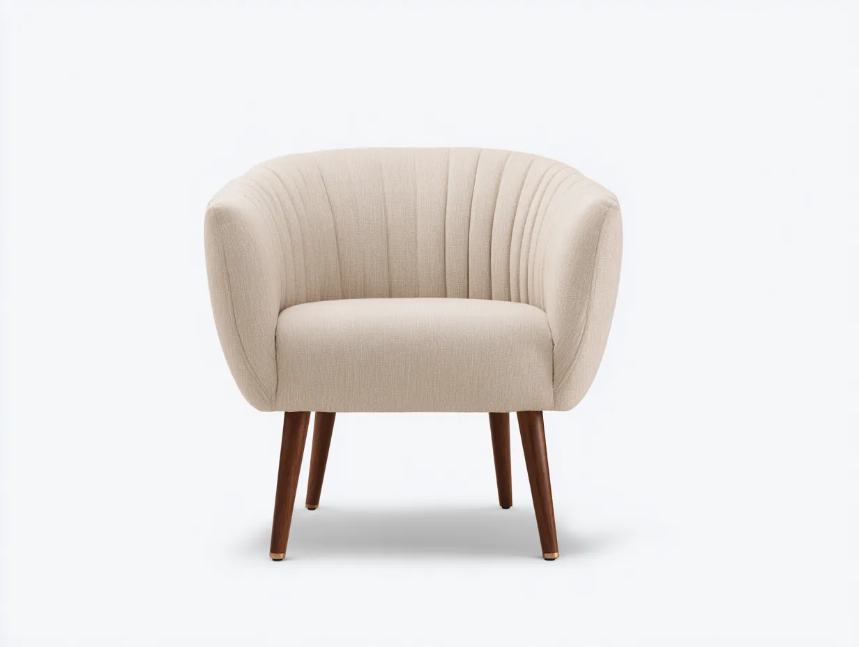 Fauteuil en tissu 74x78x84 cm beige pour salon - design moderne-Oakmyloft