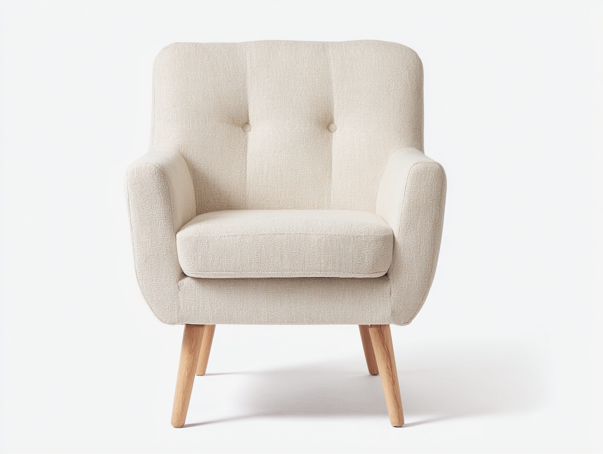 Fauteuil en tissu 74x78x84 cm beige pour salon - design moderne-Oakmyloft