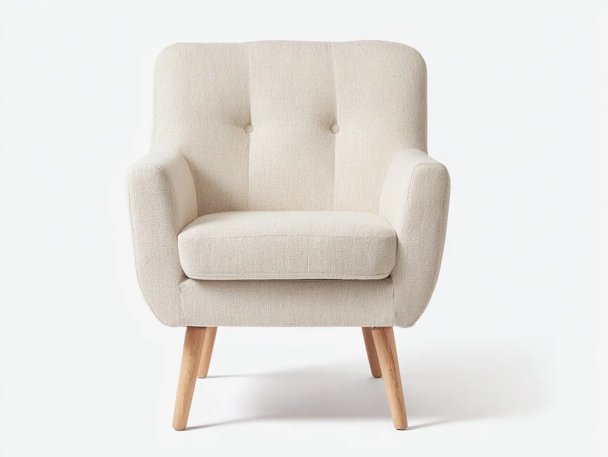 Fauteuil en tissu 74x78x84 cm beige pour salon - design moderne-Oakmyloft