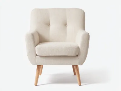Fauteuil en tissu 74x78x84 cm beige pour salon - design moderne-Oakmyloft