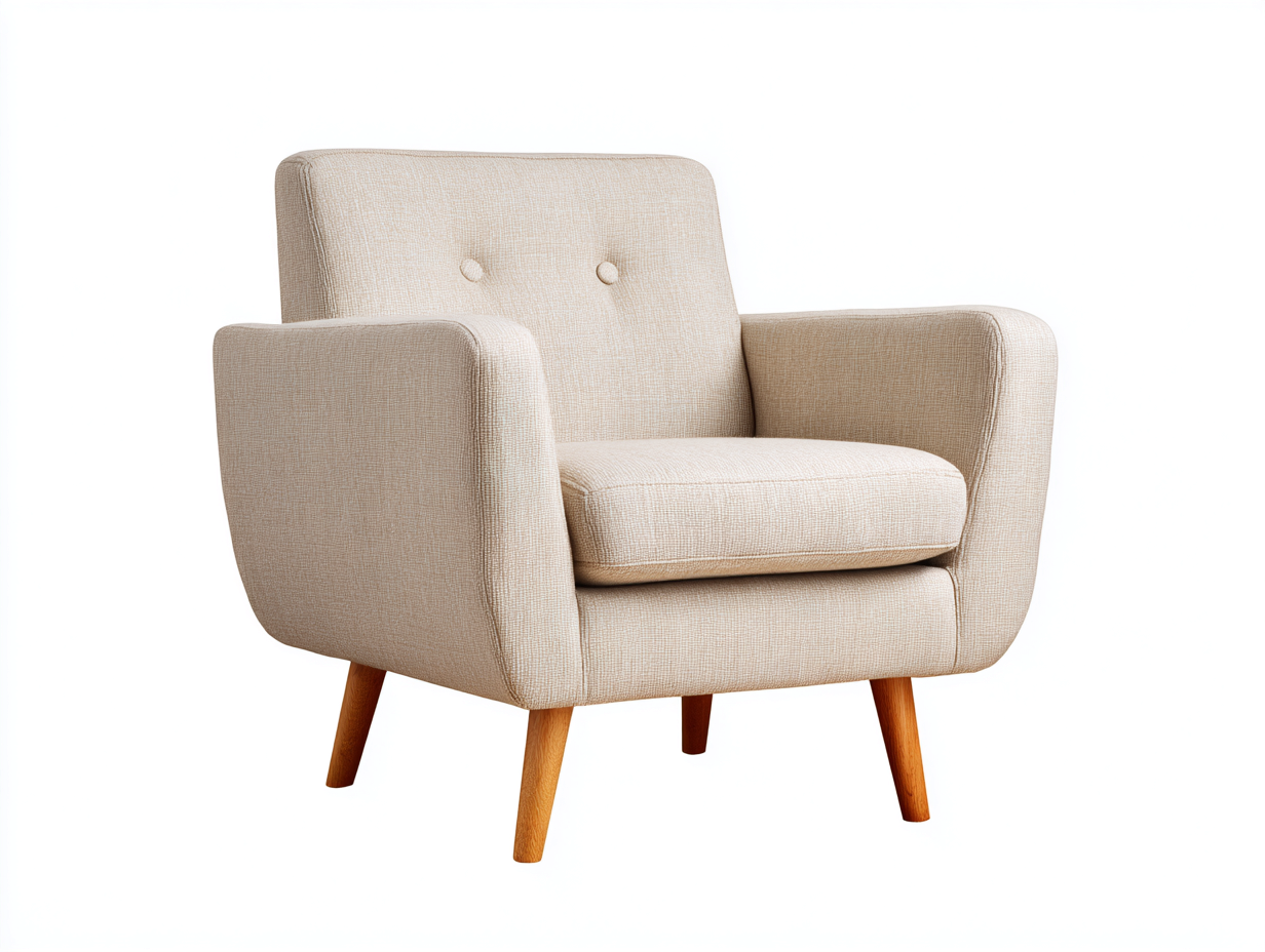 Fauteuil en tissu 78x76x82 cm beige pour salon - design moderne-Oakmyloft