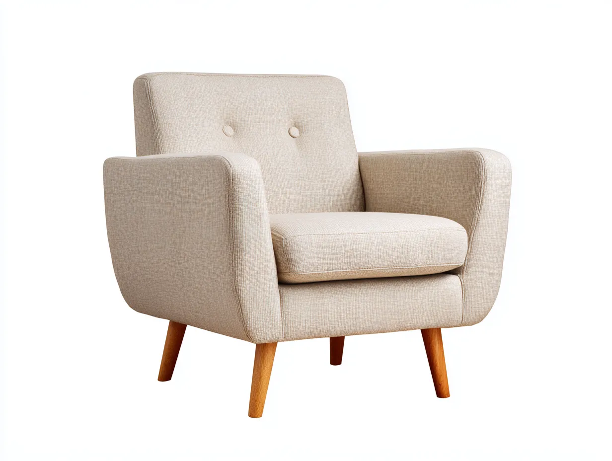Fauteuil en tissu 78x76x82 cm beige pour salon - design moderne-Oakmyloft