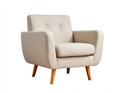 Fauteuil en tissu 78x76x82 cm beige pour salon - design moderne-Oakmyloft