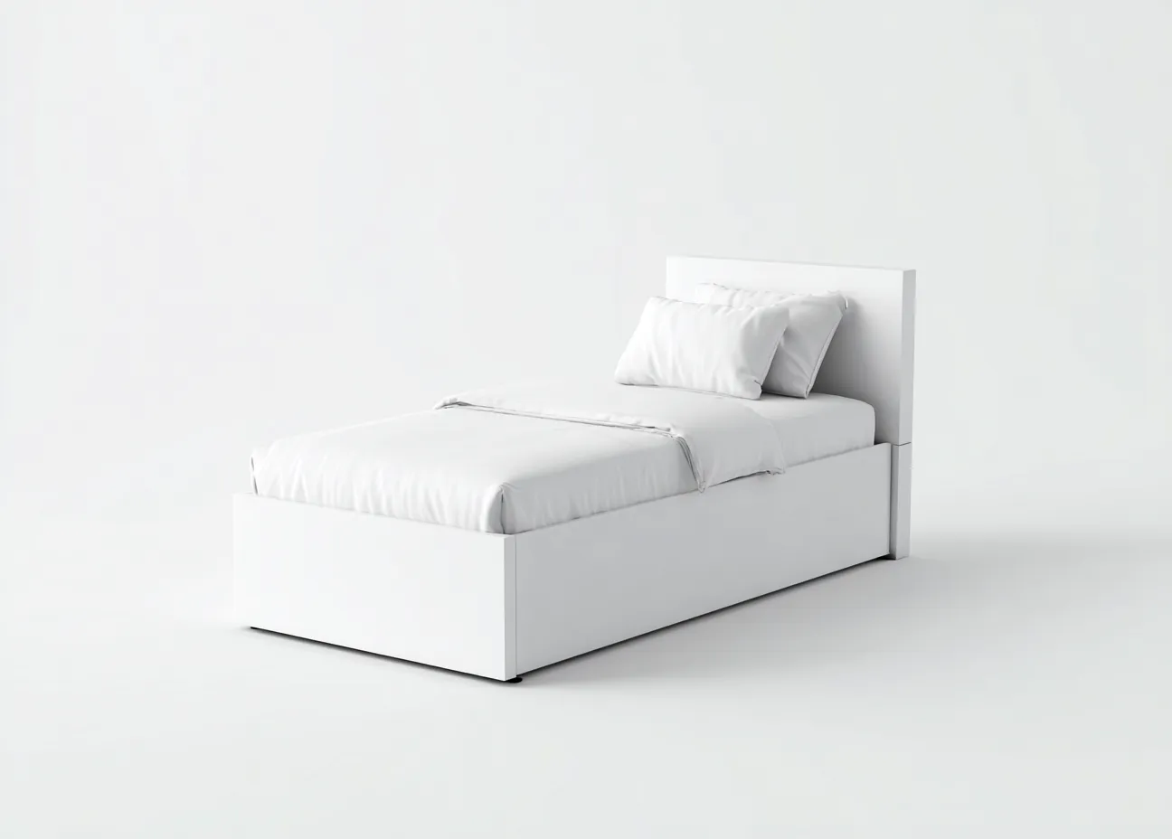 Lit simple en bois 198x96x88 cm - Blanc - Pour chambre - Design moderne-Homigetpad