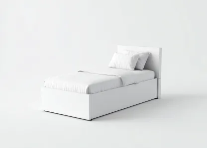 Lit simple en bois 198x96x88 cm - Blanc - Pour chambre - Design moderne-Homigetpad