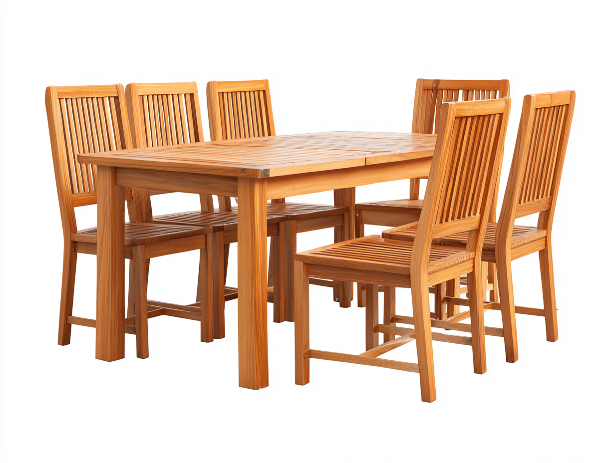 Salon de jardin repas en bois 180x90x105 cm - brun naturel - pour jardin et terrasse - design bar à lattes verticales-Homigetpad