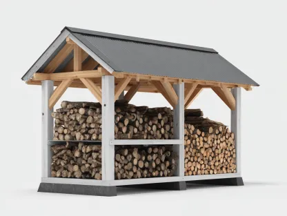 Abri à bûches 182x78x168 cm en bois naturel et gris pour jardin - design rustique avec toit double pente-Homigetpad
