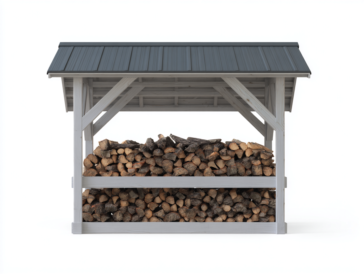 Abri à bûches en bois 180x70x170 cm - Gris clair - Pour extérieur - Design moderne-Homigetpad
