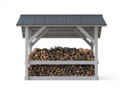 Abri à bûches en bois 180x70x170 cm - Gris clair - Pour extérieur - Design moderne-Homigetpad