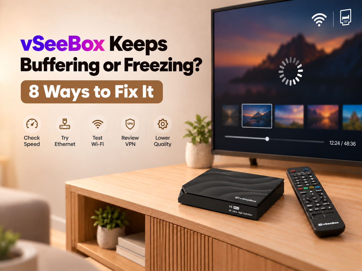 vSeeBox Keeps Buffering or Freezing? 8 Ways to Fix It