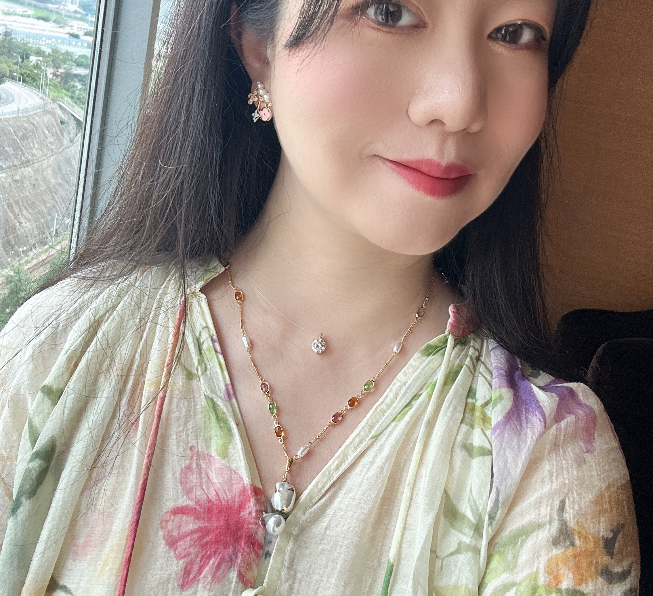 Moissanite necklace Mermaid's Tear