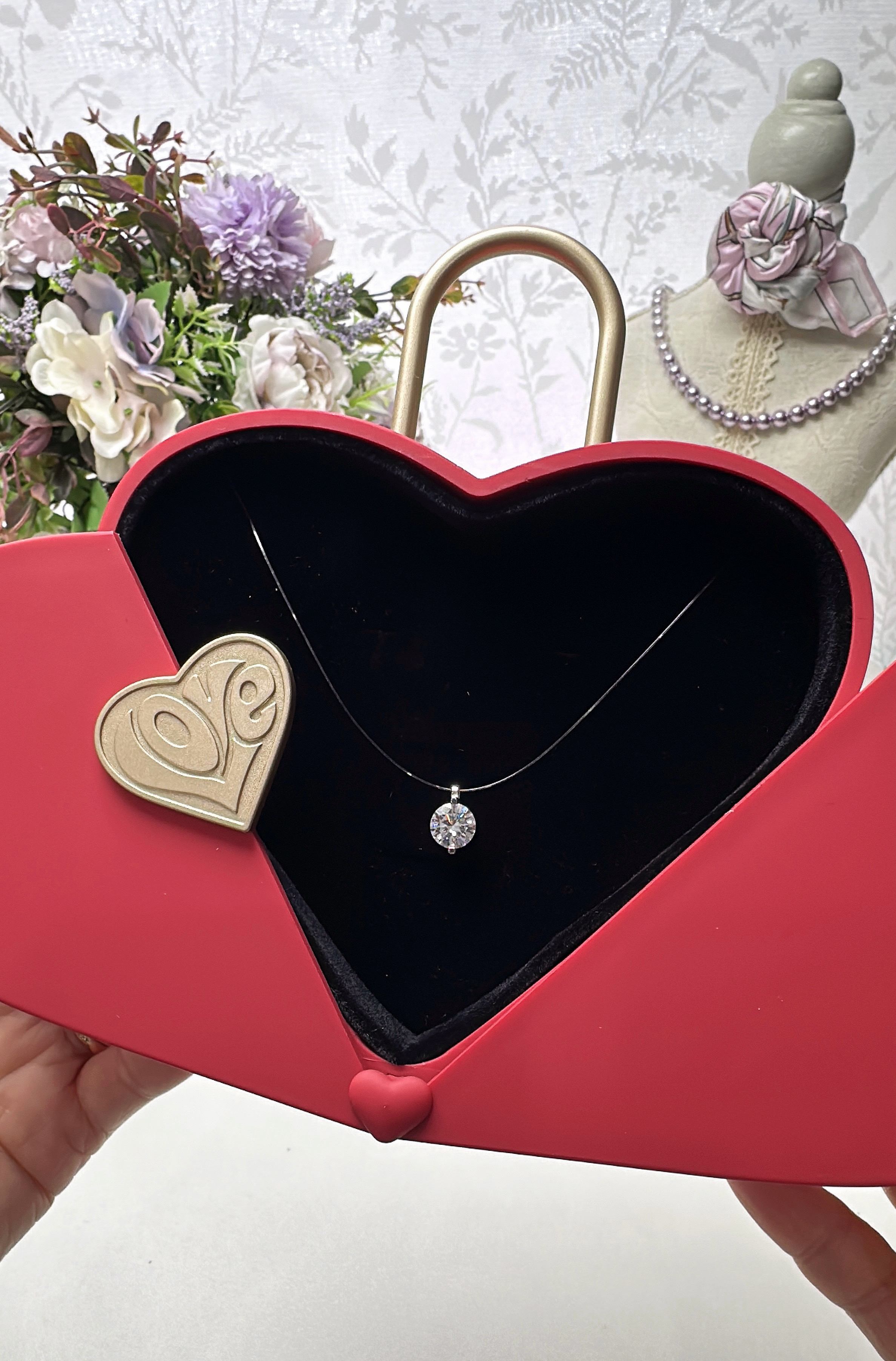 Moissanite necklace Mermaid's Tear