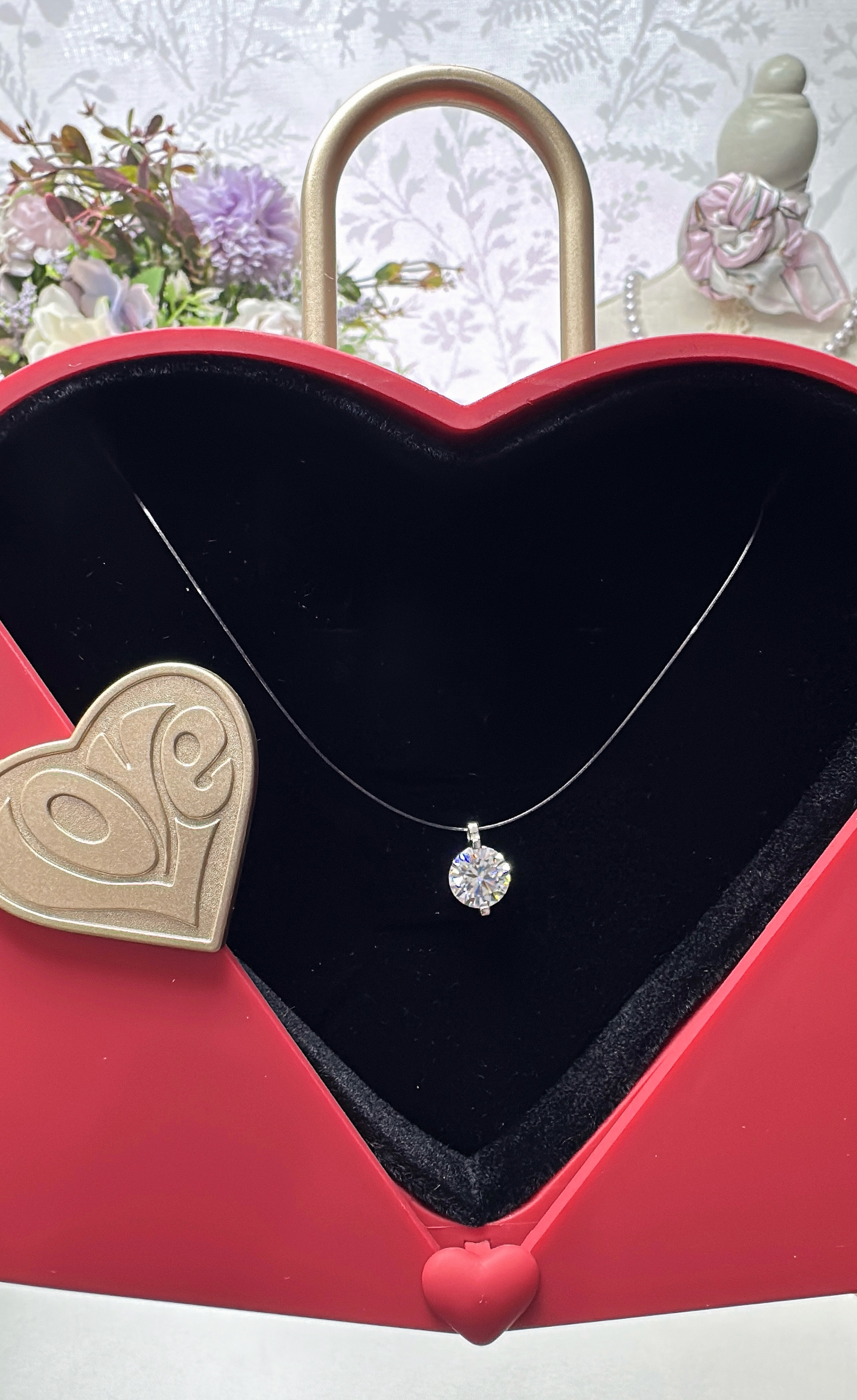 Moissanite necklace Mermaid's Tear