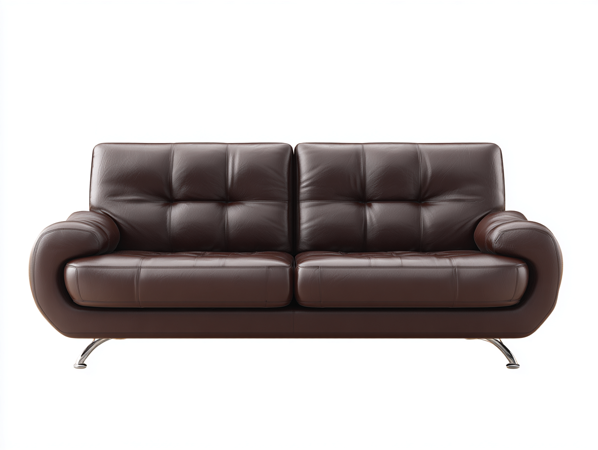 Zweisitzer Sofa Kunstleder 180x85x85 cm - Braun - mit gepolsterter Sitzfläche und Metallbeinen - Modernes Design für Wohnzimmer-Bamboomypad