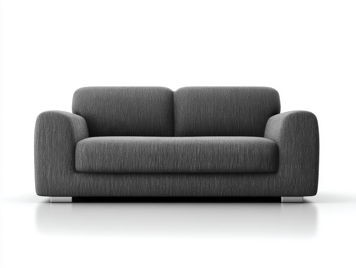 Zweisitzer Sofa Stoff 170x85x80 cm Grau - für Wohnzimmer - Modernes Design-Bamboomypad