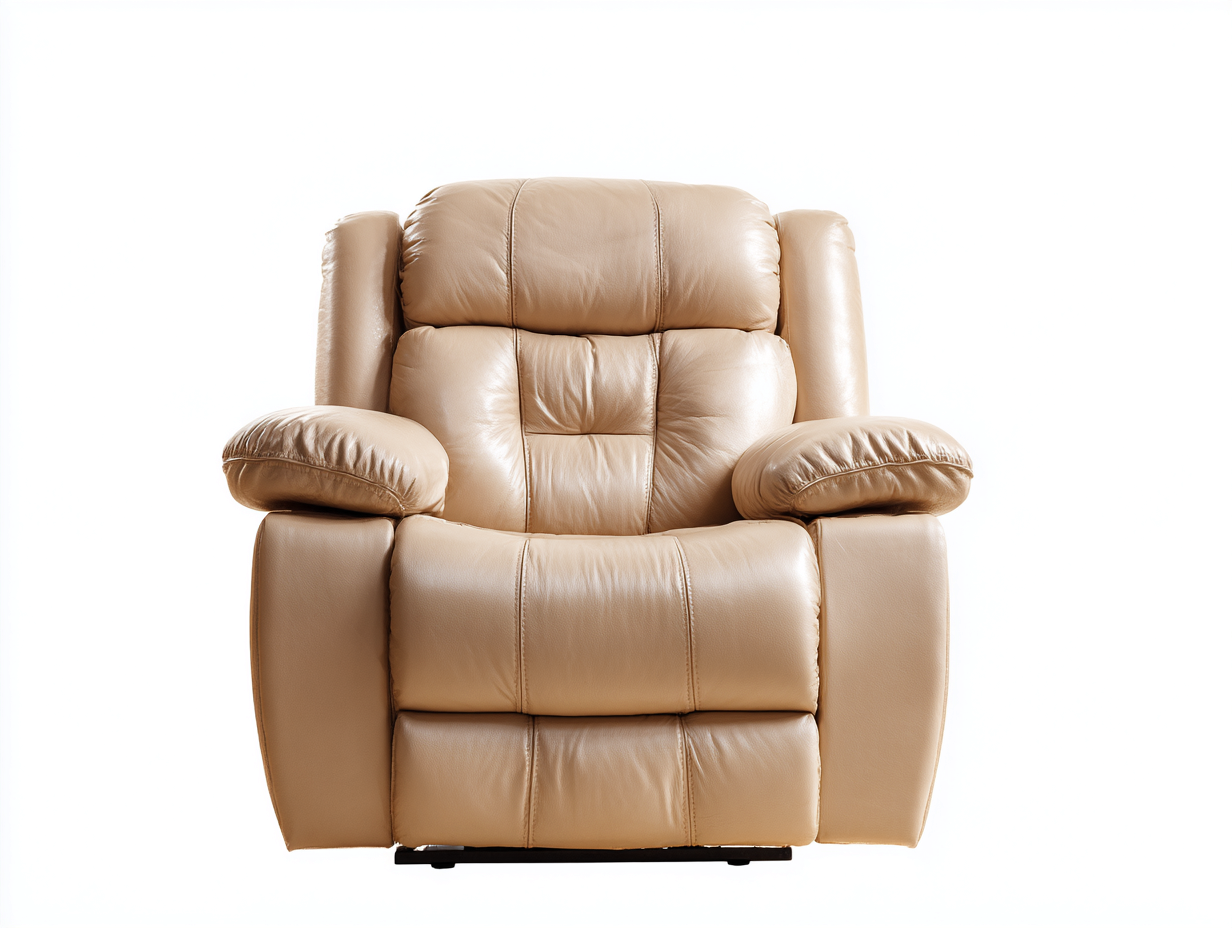 Liegesessel Kunstleder 90x95x105 cm Beige - für Wohnzimmer - Verstellbar Modernes Design-Bamboomypad