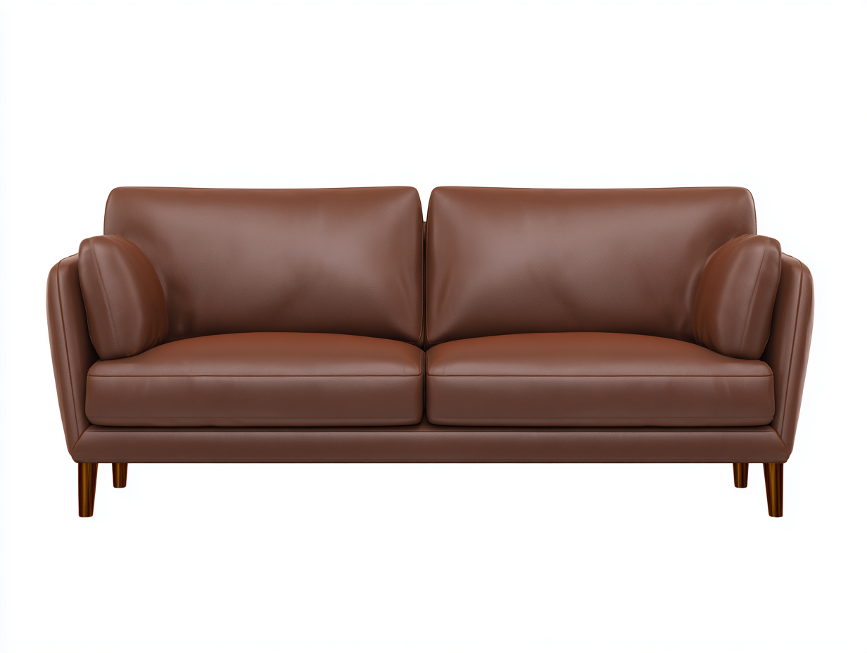 Zweisitzer Sofa Kunstleder 180x85x85 cm - Braun - mit gepolsterter Sitzfläche und Holzbeinen - Modernes Design für Wohnzimmer-Bamboomypad