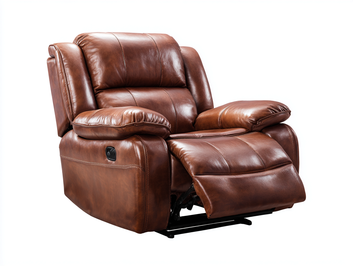 Liegesessel Kunstleder 95x100x105 cm Braun - für Wohnzimmer - Verstellbar Modernes Design-Bamboomypad