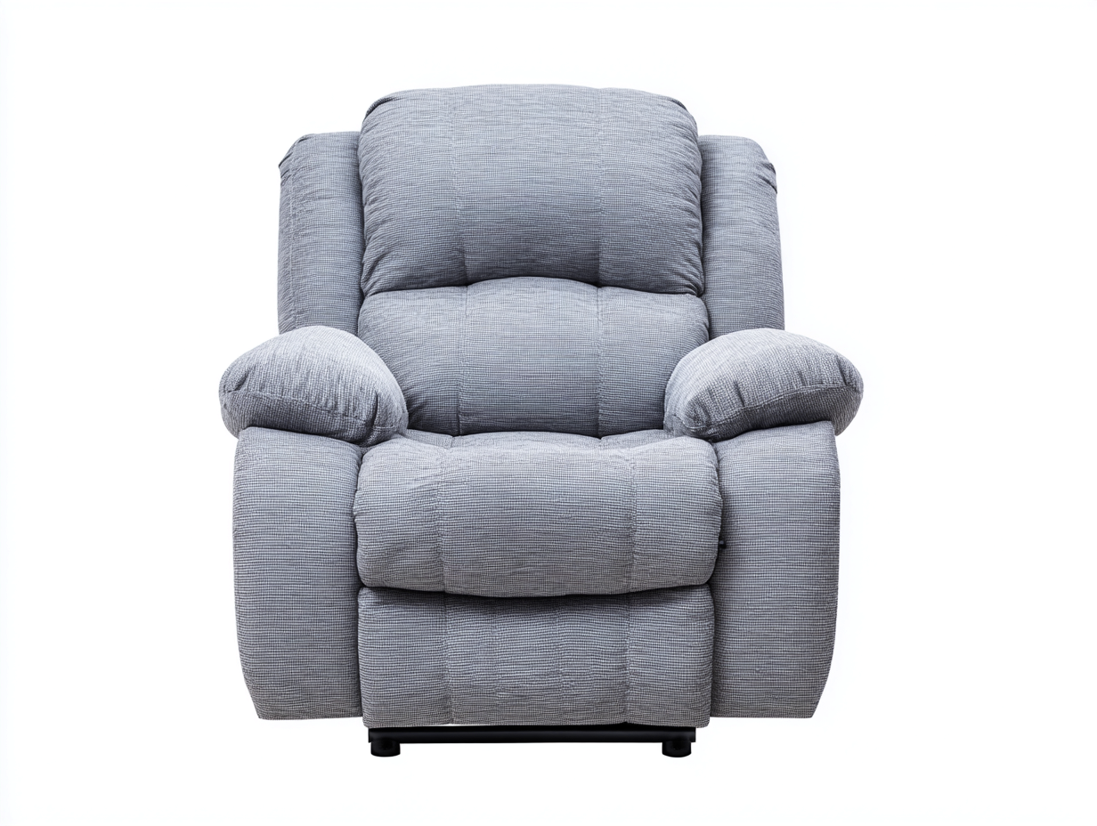Liegesessel Stoff 95x90x105 cm - Grau - mit Relaxfunktion und gepolsterter Rückenlehne - Modernes Design für Wohnzimmer-Bamboomypad
