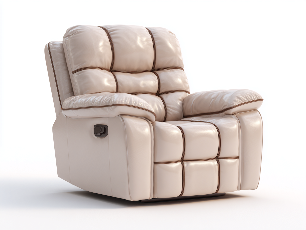 Liegesessel Kunstleder 95x100x105 cm Beige - für Wohnzimmer - Verstellbar Modernes Design-Bamboomypad