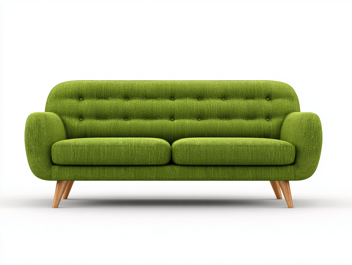 Zweisitzer Sofa-Stoff-Holz-168x84x81 cm-Grün-Moderne Retro-Optik-Luxegobay